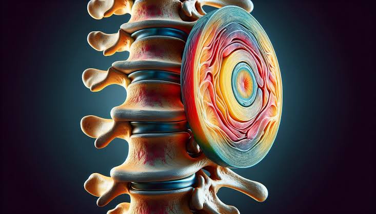 Discseel Procedure. Intervertebral disc cross-section.